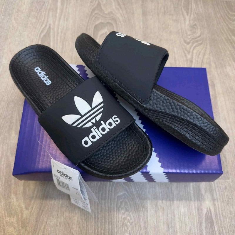 Adidas Hyper Boost Premium Black White Slides SE12