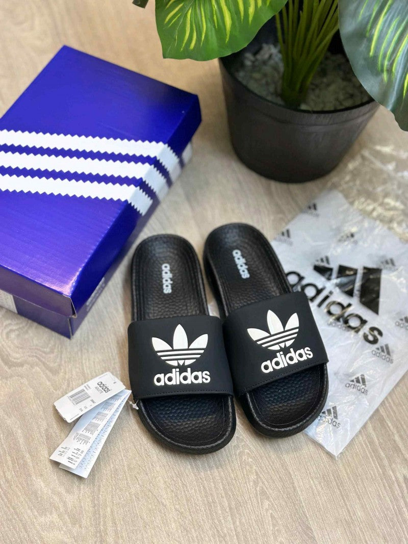 Adidas Hyper Boost Premium Black White Slides SE12