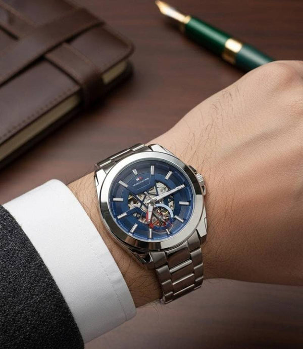 Tommy Hilfigar automatic skeleton Blue