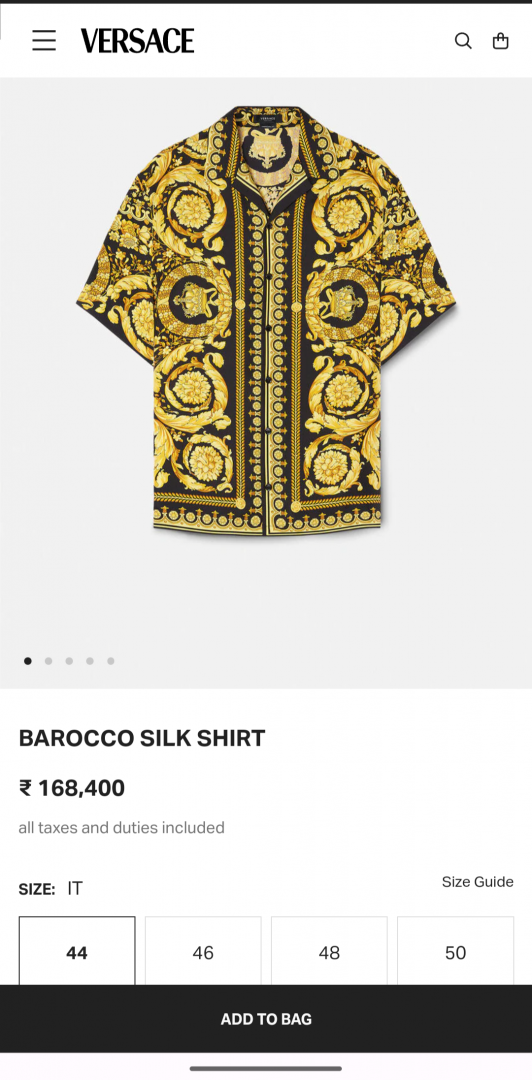 Versace IMPORTED STORE ARTICLE PREMIUM PRINTED SHIRT