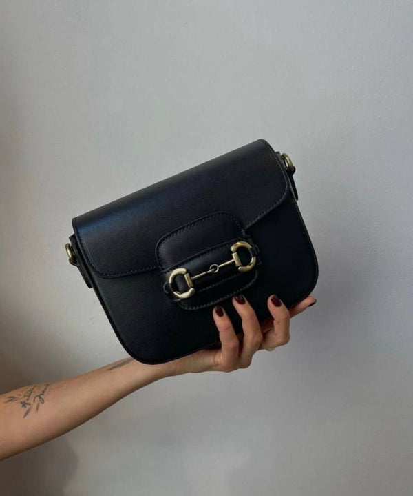 Gucci GG Horsebit 1955 Black Shoulder Bag With Original Box And Dustcover