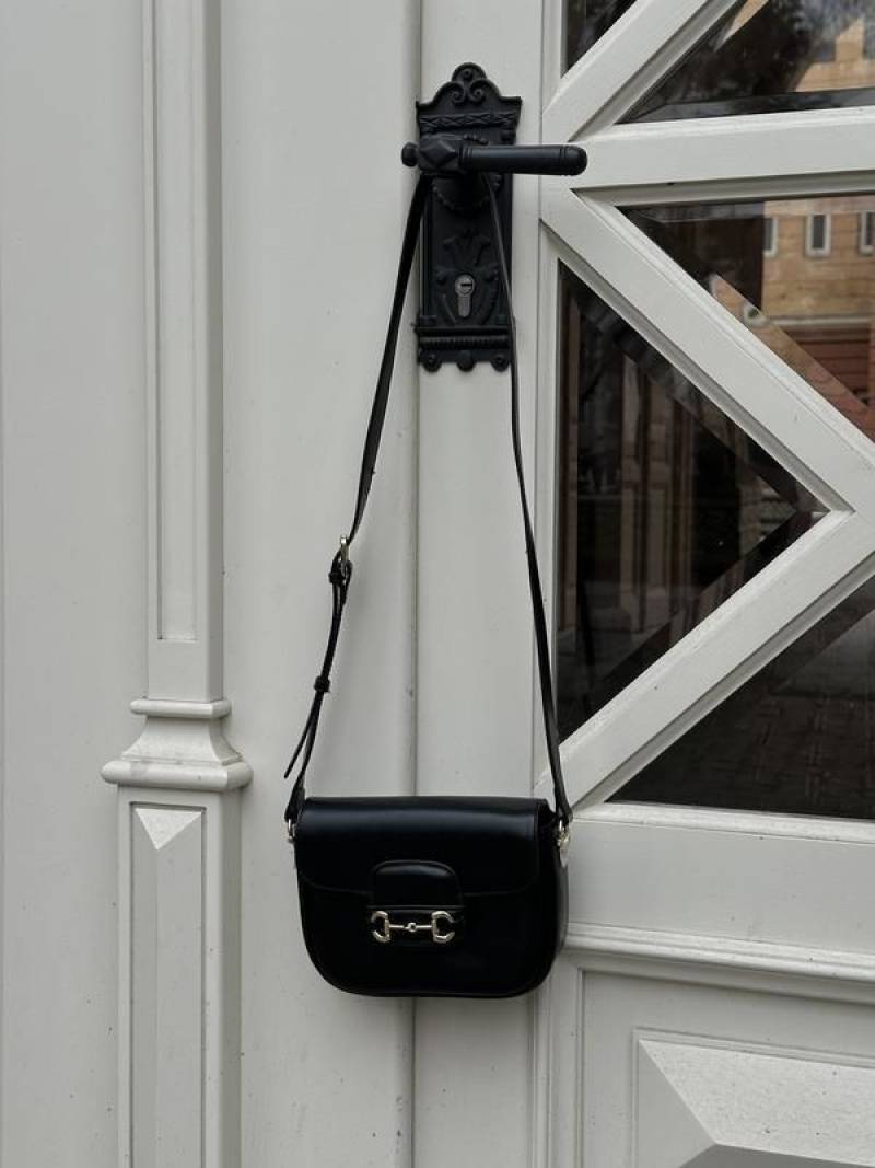 Gucci GG Horsebit 1955 Black Shoulder Bag With Original Box And Dustcover