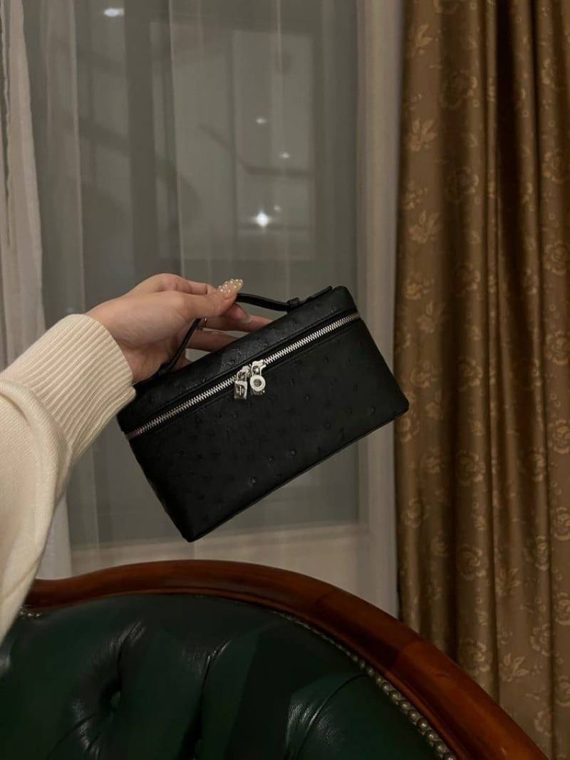 Loro Piana Extra Pocket L19 Ostrich Leather Crossbody Bag With Original Box Dust Cover