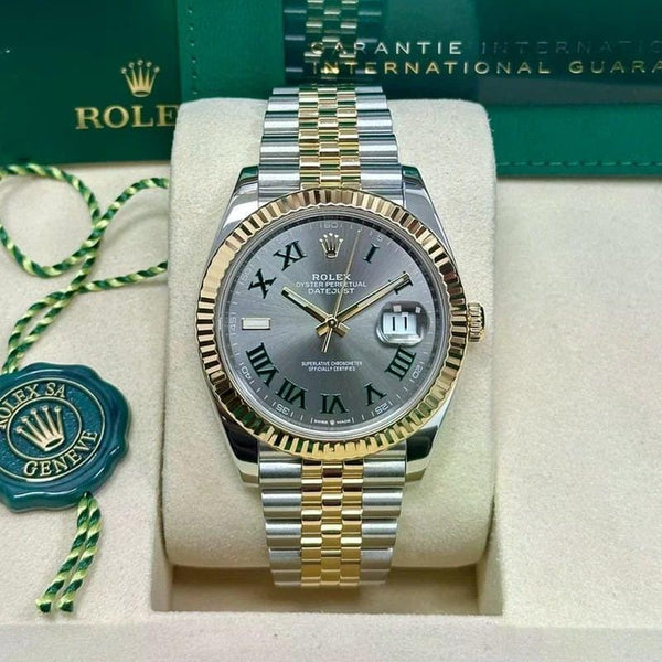 Rolex Oyster Perpetual Date Just 2Ton-Gold-Grey