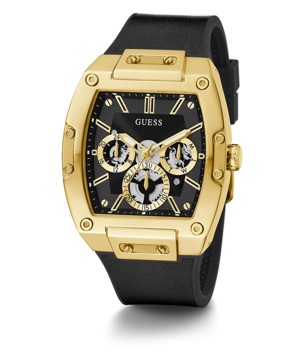 Guess Rectangle Chronograph Black-Full Gold