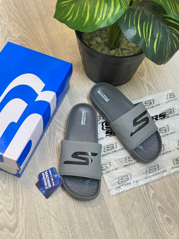 Skechers Hyper Burst Go Recover ArchFit Premium Grey Black Flip-Flop