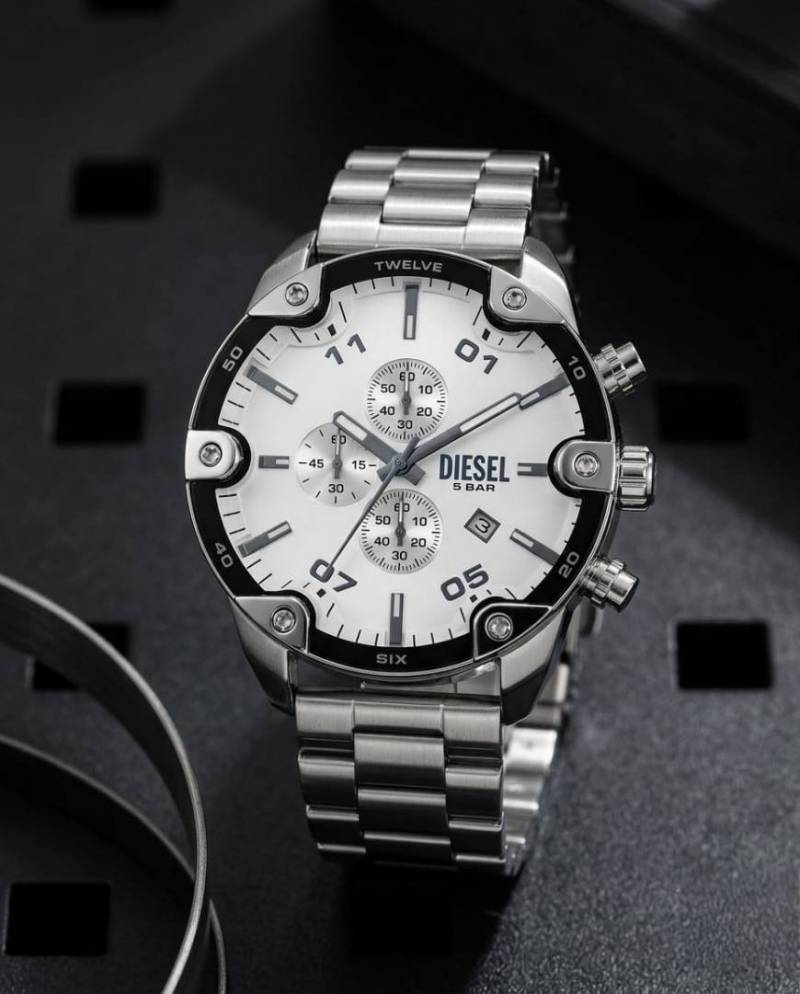 Diesel Spiked silver white