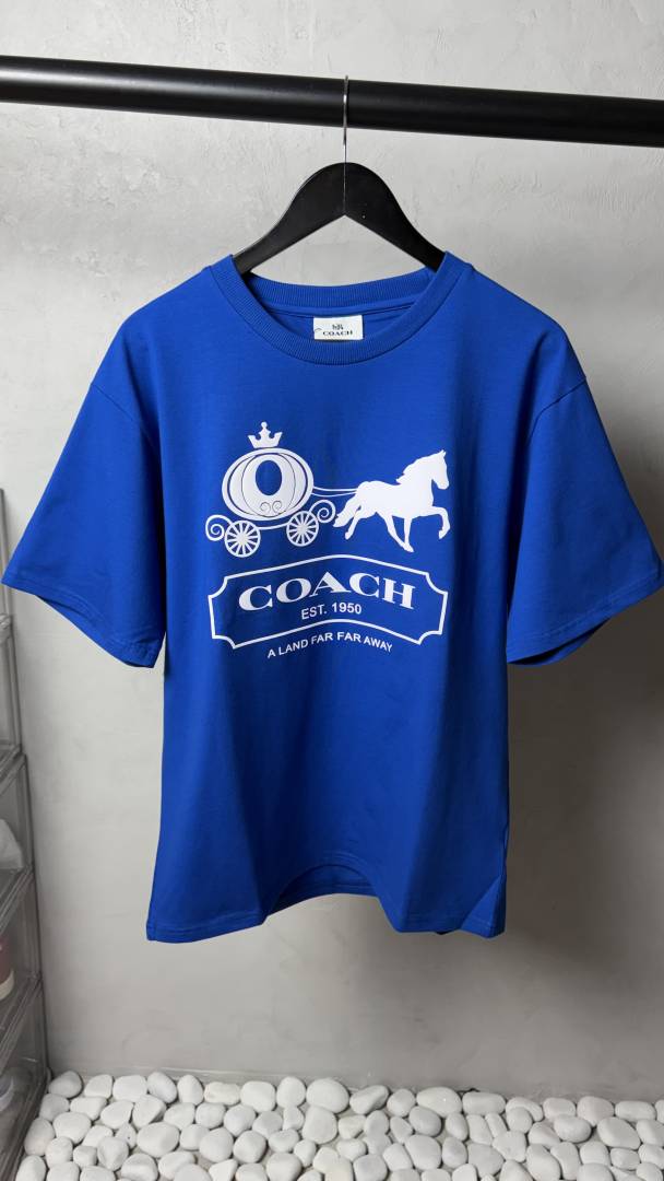 Coach Heritage Horse & Carriage Graphic T-Shirt Royal Blue 1122