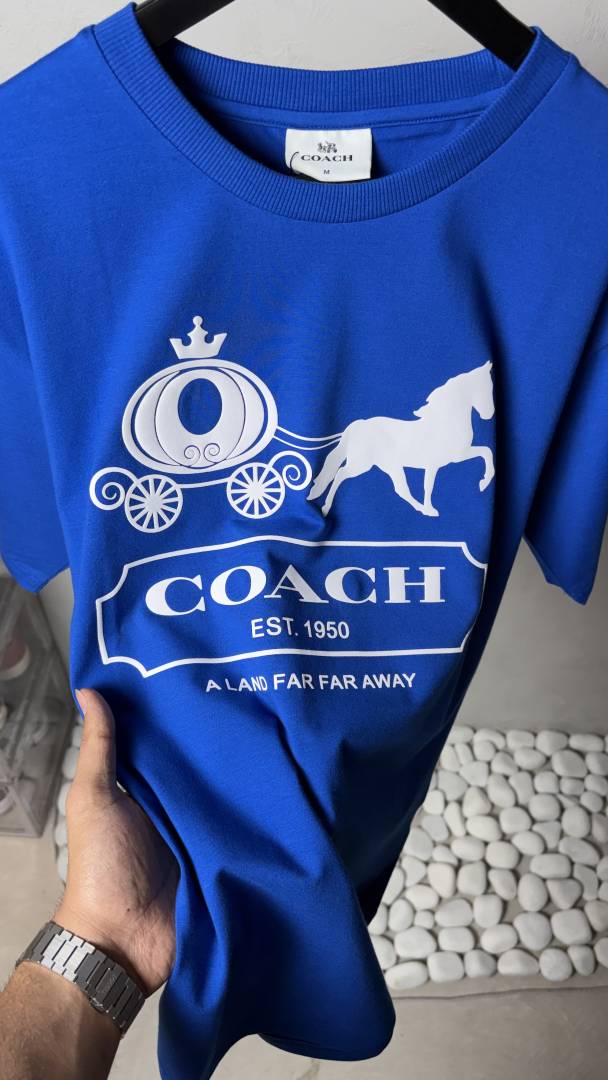 Coach Heritage Horse & Carriage Graphic T-Shirt Royal Blue 1122