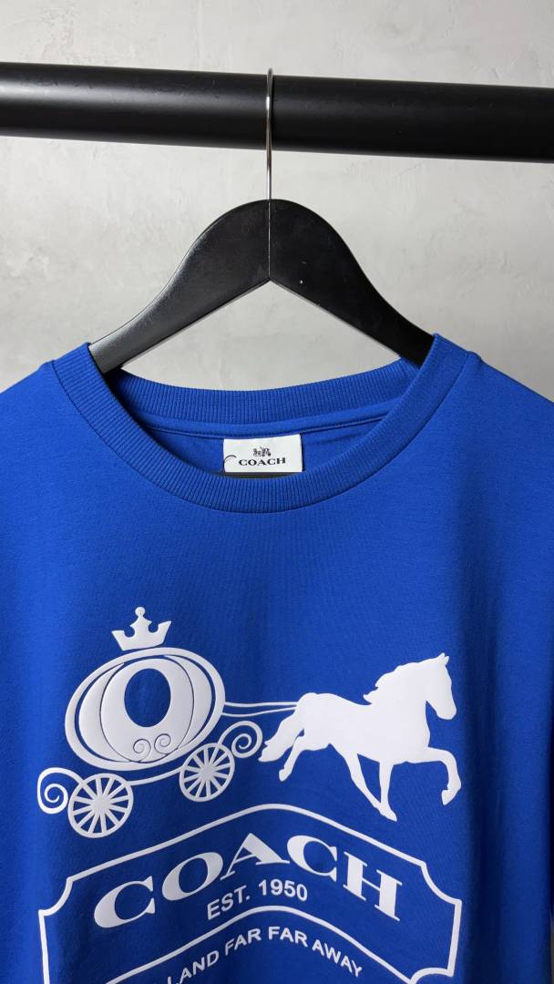 Coach Heritage Horse & Carriage Graphic T-Shirt Royal Blue 1122