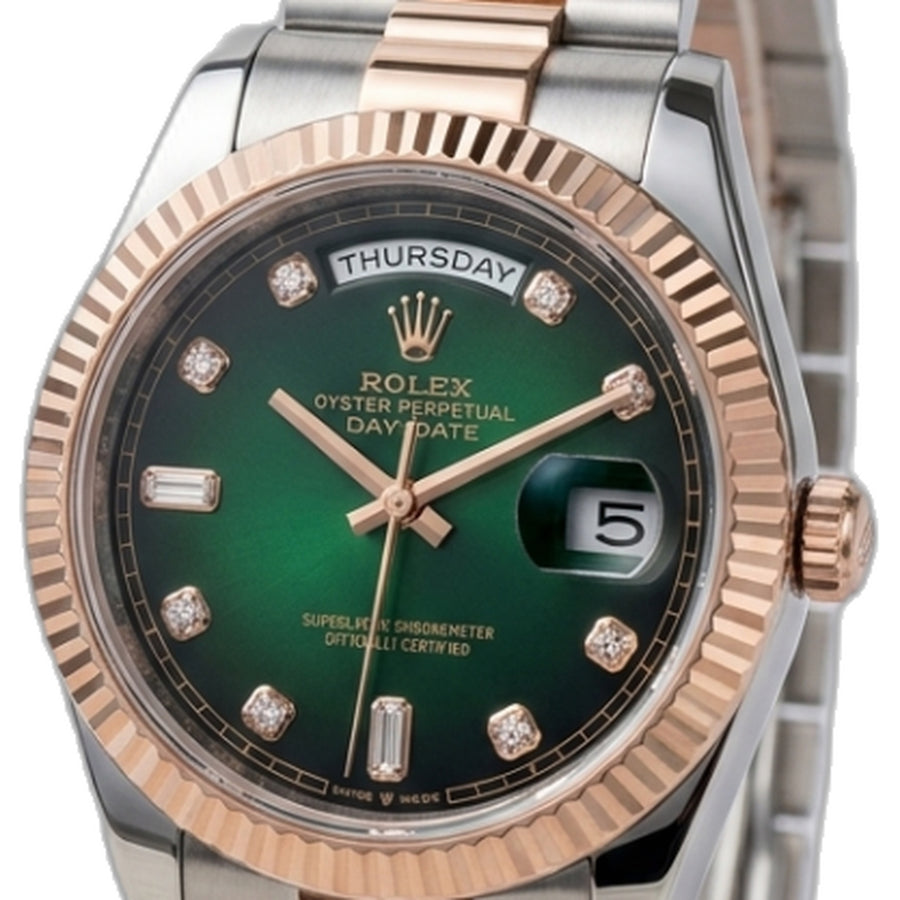 Rolex Oyster Perpetual Day Date Diamond 2Ton-Copper-Green