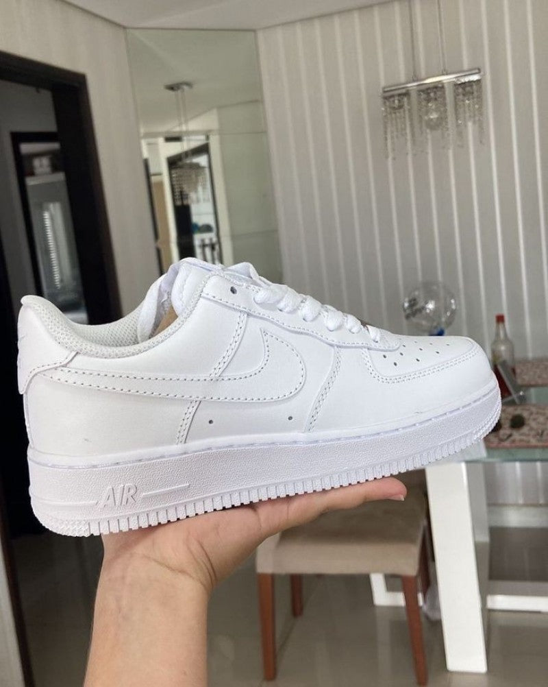 .Nikke airforce 1 white pure leather heavy quality with dust bag 1884