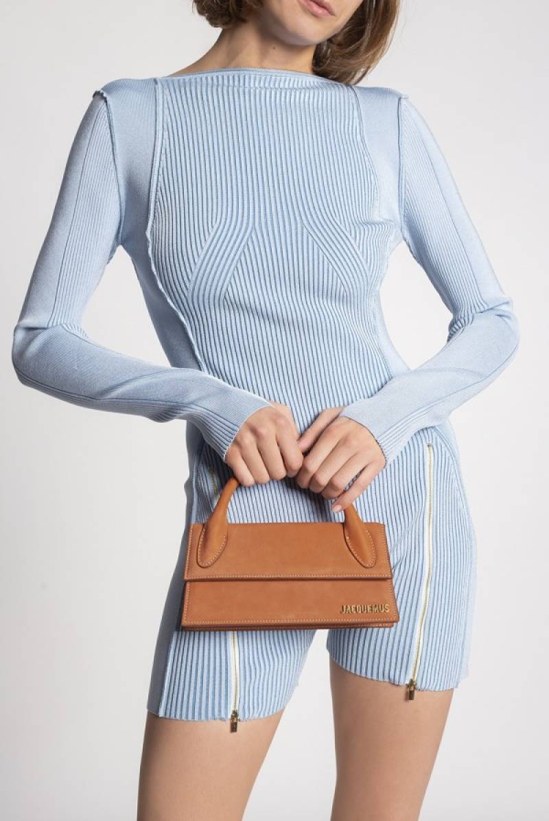 Jacquemus Le Chiquito Long Handle With OG Box Dust Bag & Sling Belt (Brown - 288)