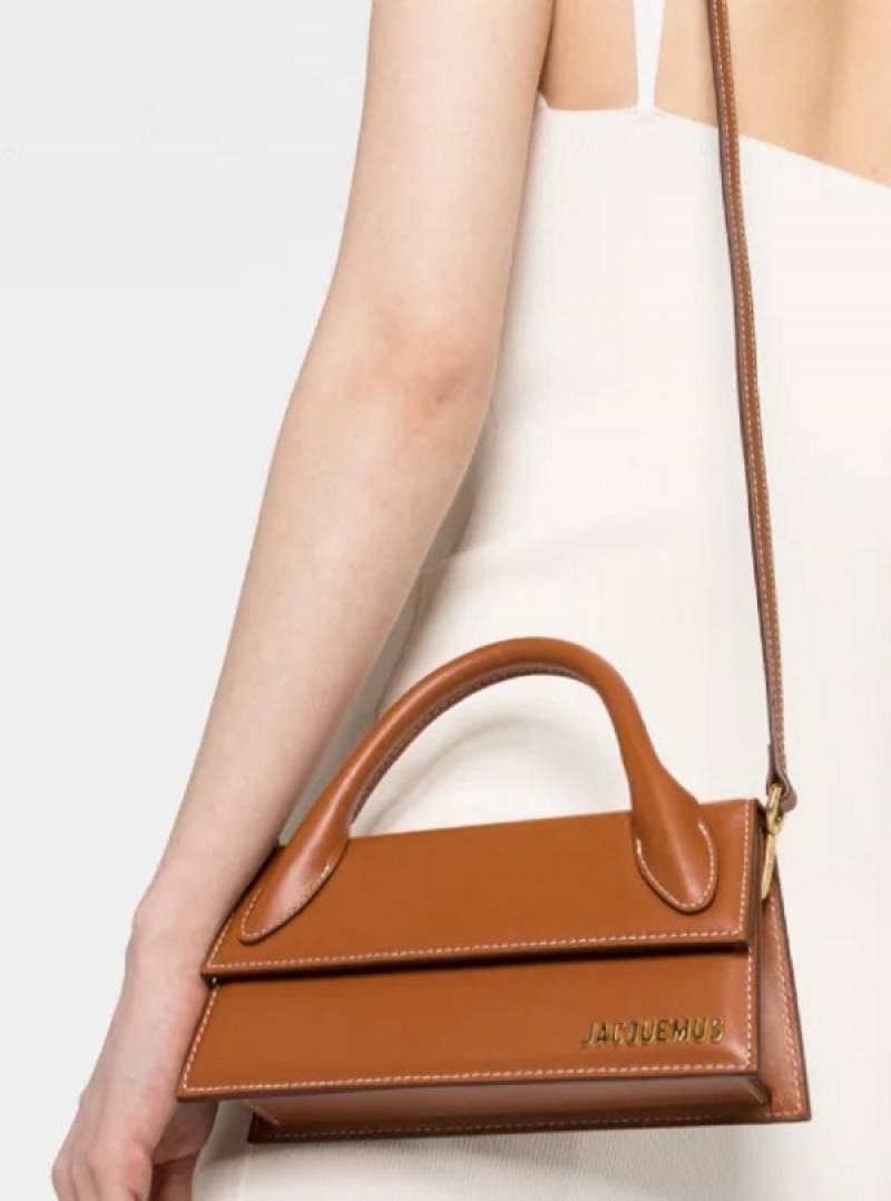 Jacquemus Le Chiquito Long Handle With OG Box Dust Bag & Sling Belt (Brown - 288)
