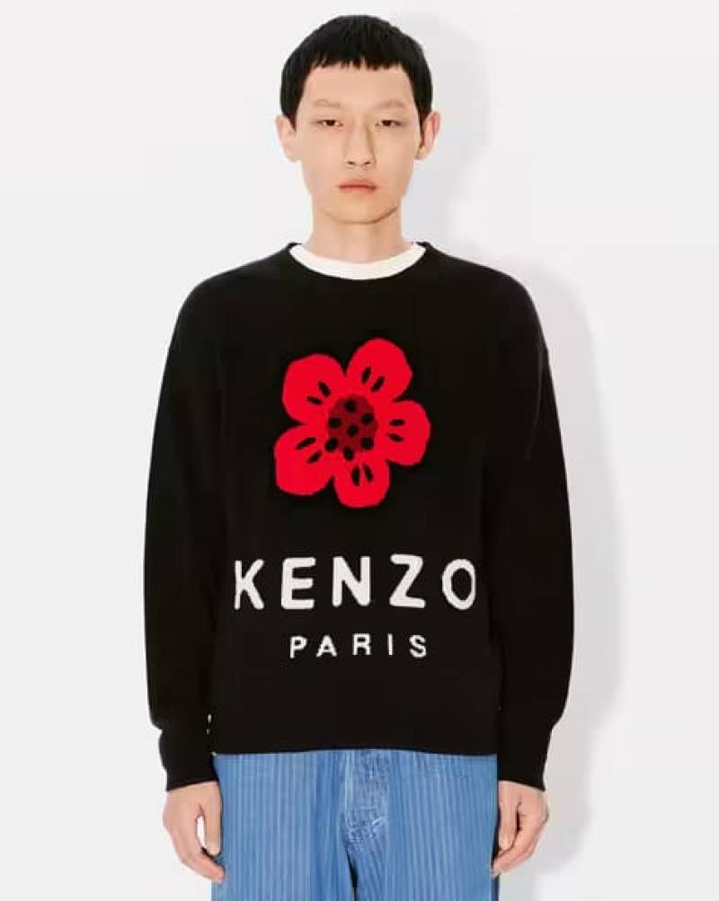 KENZO IMPORTED TRENDING FLOWER BLACK SWEATER