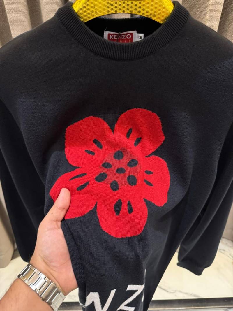 KENZO IMPORTED TRENDING FLOWER BLACK SWEATER