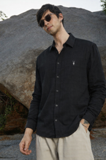 ALLSAINTS CHEST LOGO FULL SLEEVES IMPORTED SHIRT BLACK