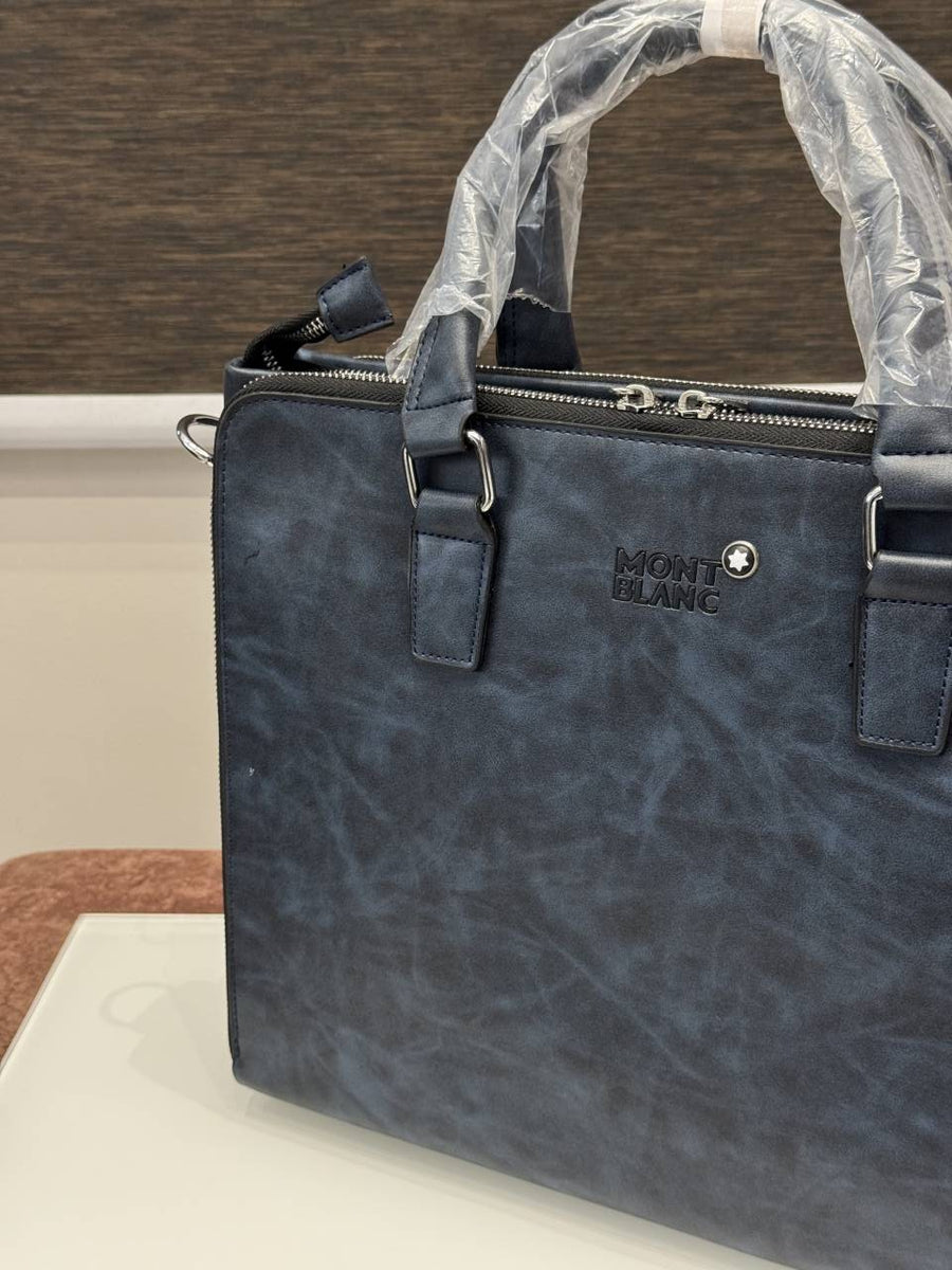 Mont Blanc Premium Laptop Bag X Office Bag M93009-5 Blue
