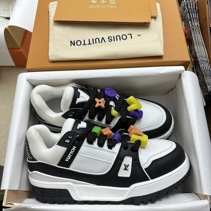 Louis Vuitton maxi trainer black white--SALE