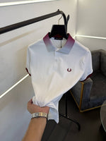 Fredperry white imported embroidery polo tshirt