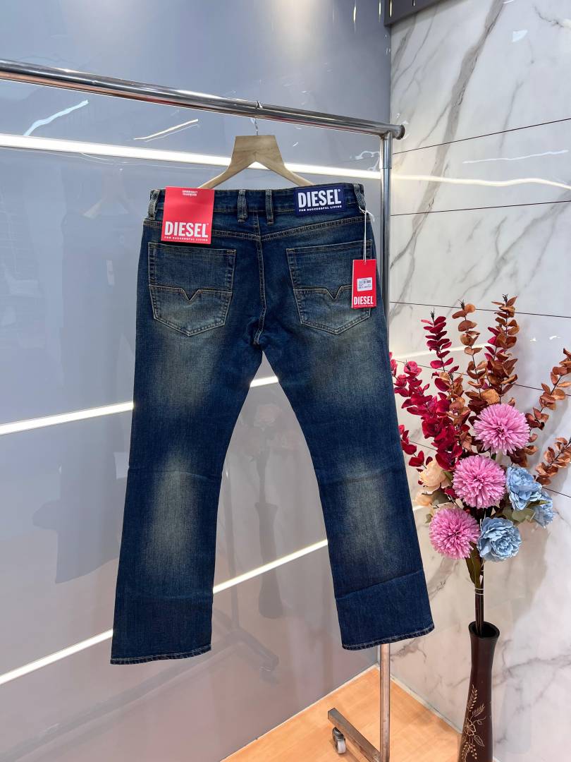 Diessl Dark Green Shade Premium Imported Stretchable Lycra Fabric Boot Cut Denim with Embroidered Design 3039
