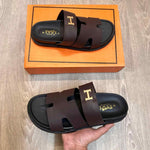 Hermes Chypre Soft Comfort Brown Black Sandal
