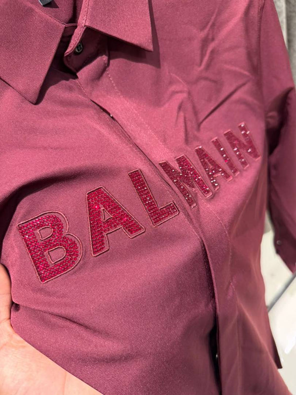 Balmain IMPORTED STORE ARTICLE DIAMOND CHINA SHIRT