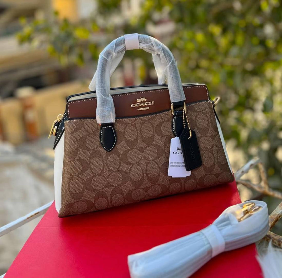 Coach_Apricot-Brown_Darcie_Medium_Satchel_Bag_With_OriginalBox_DustCover