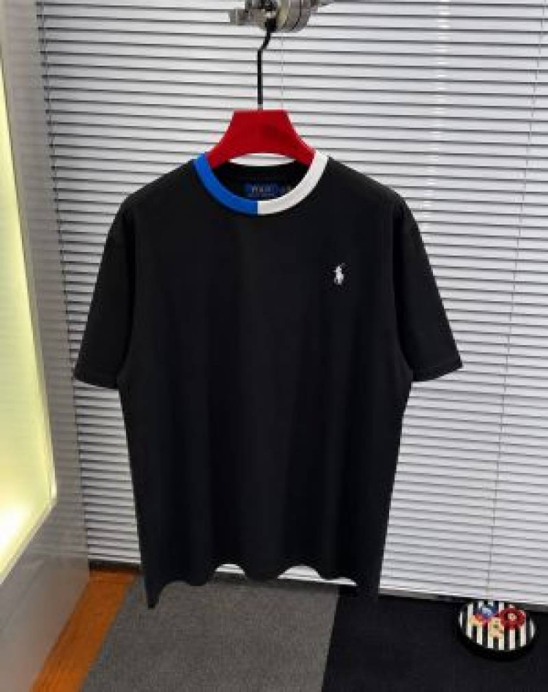 Ralph Lauren Chest Logo Round Neck T-shirt Black