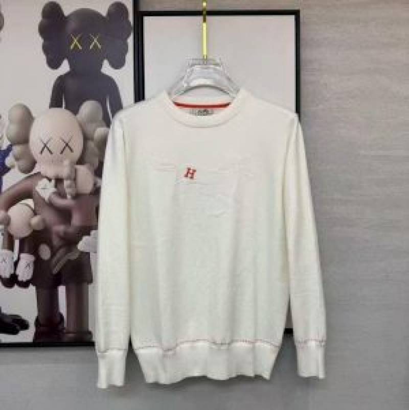 Hermes IMPORTED TRENDING SWEATER WHITE