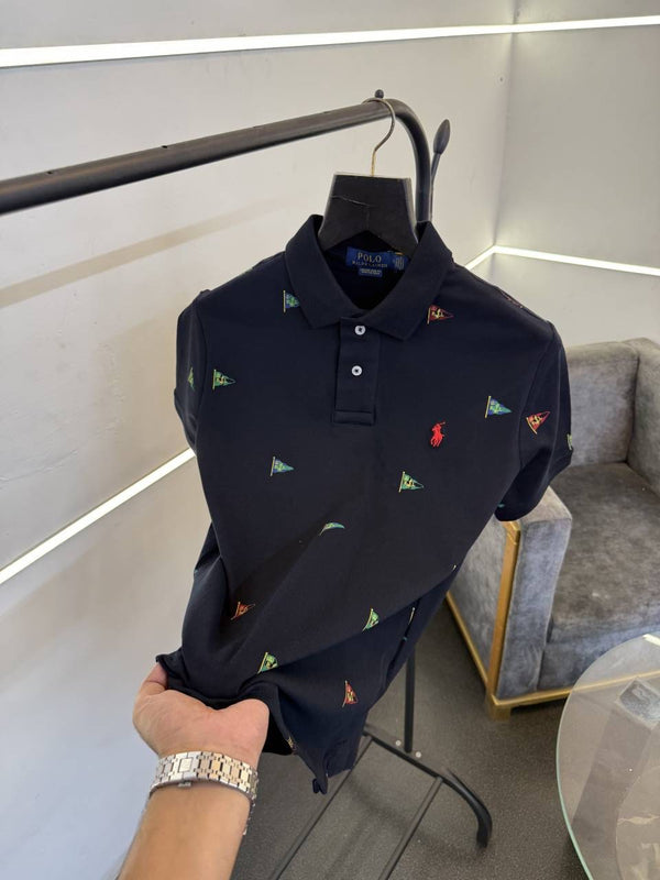 Ralph lauren imported embroidery logo polo tshirt navy sale