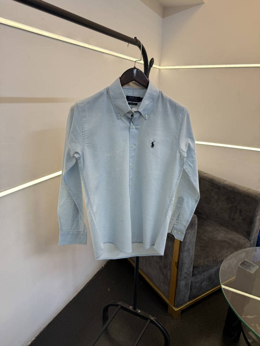 Ralph lauren linen imported shirt sky blue