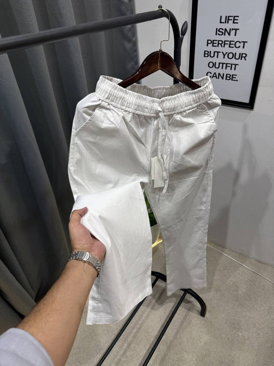 Zarra Summer imported linen trouser white
