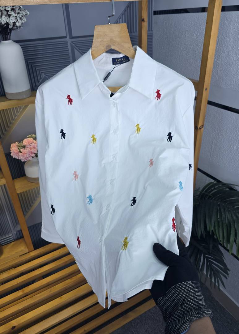 RL POLO LOGO SHIRT WHITE S141-W