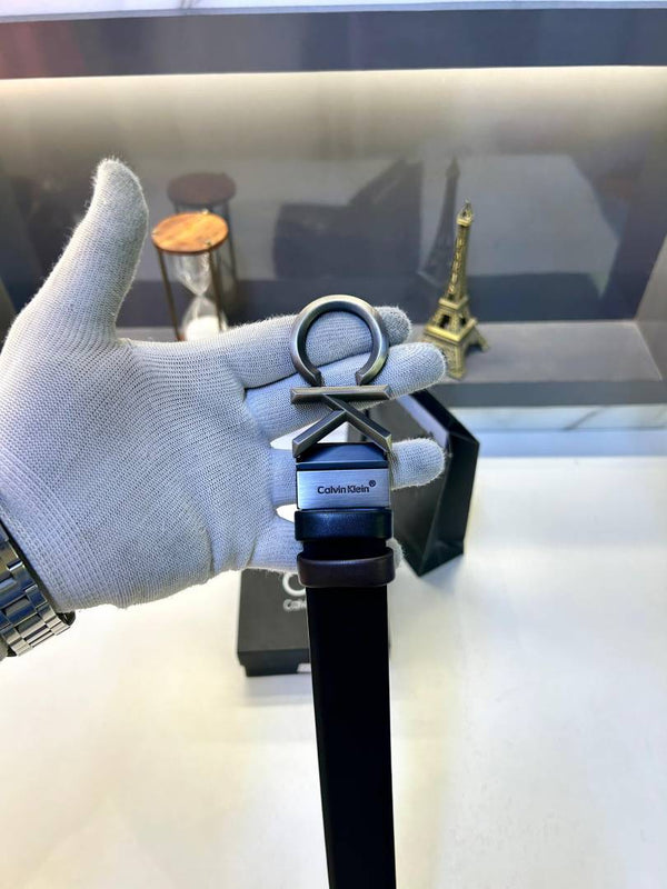 Ck_ Calvin Black Grey Reversible Belt Fa 674
