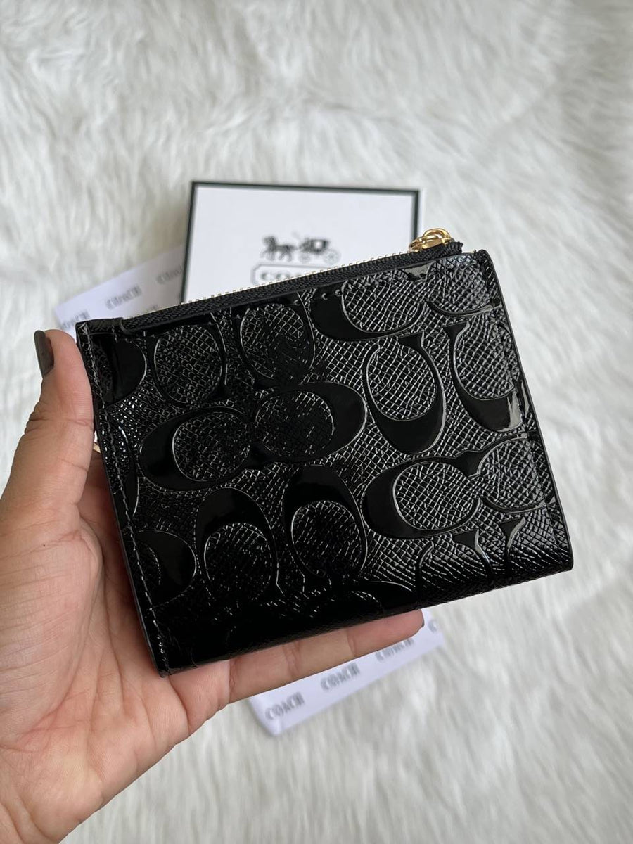 Coach Snap Wallet Black Mini With Original Box dustCover