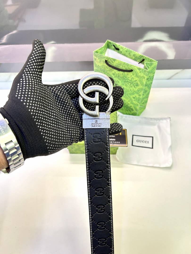 Gucci Black Silver Belt Fa 69