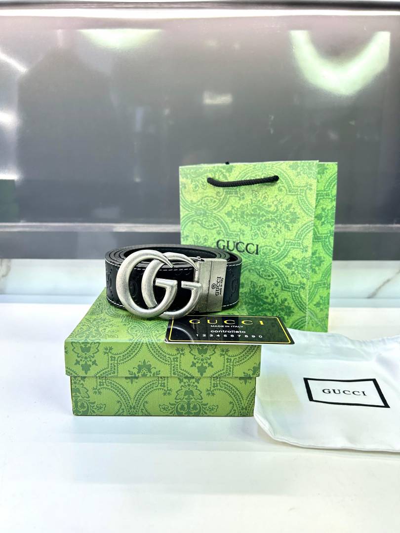 Gucci Black Silver Belt Fa 69