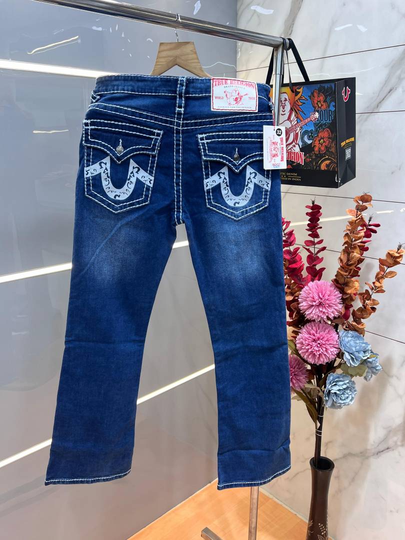 True Religio n Light Shade Premium Imported Stretchable Lycra Fabric Boot Cut Back Flap pocket Design Denim 3549