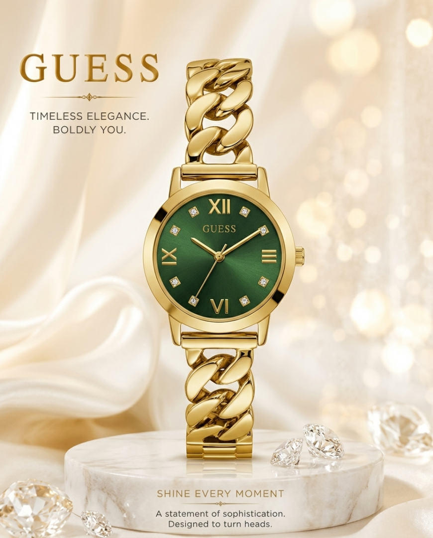 Guess Chain Silhouette Gold Green