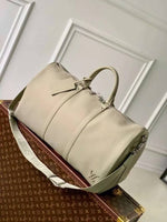 Louis Vuitton_LV Keepall Bandoulire Premium Unisex Duffle Bag With Dust Bag & Accessories (Grey - 1145)