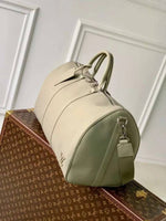 Louis Vuitton_LV Keepall Bandoulire Premium Unisex Duffle Bag With Dust Bag & Accessories (Grey - 1145)