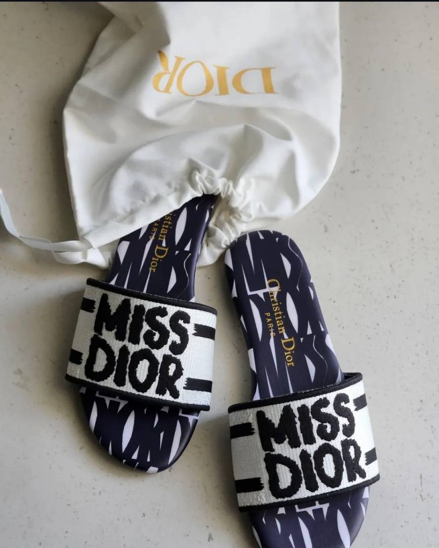 Dior_Miss_Diyor_Deep_Blue_Dway_Flats_For_Woman_With_Original_Box_Dustcover_CarryBag_And_Accessories