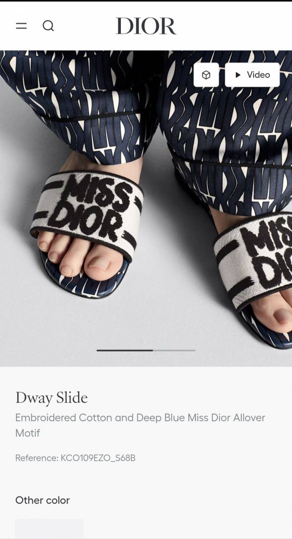 Dior_Miss_Diyor_Deep_Blue_Dway_Flats_For_Woman_With_Original_Box_Dustcover_CarryBag_And_Accessories