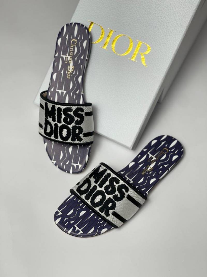 Dior_Miss_Diyor_Deep_Blue_Dway_Flats_For_Woman_With_Original_Box_Dustcover_CarryBag_And_Accessories