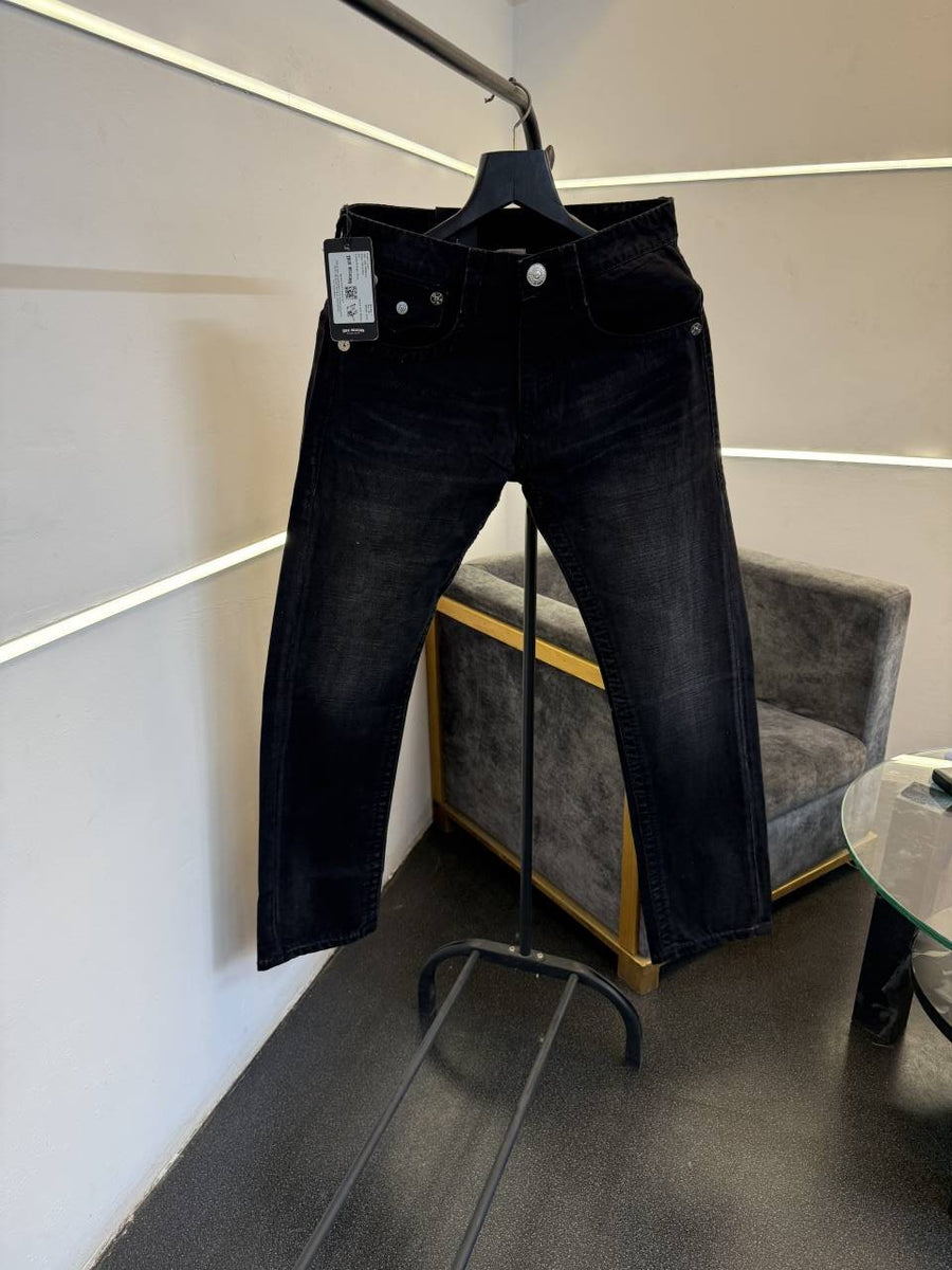 True religion imported straight fit hyperflex denim carbon black