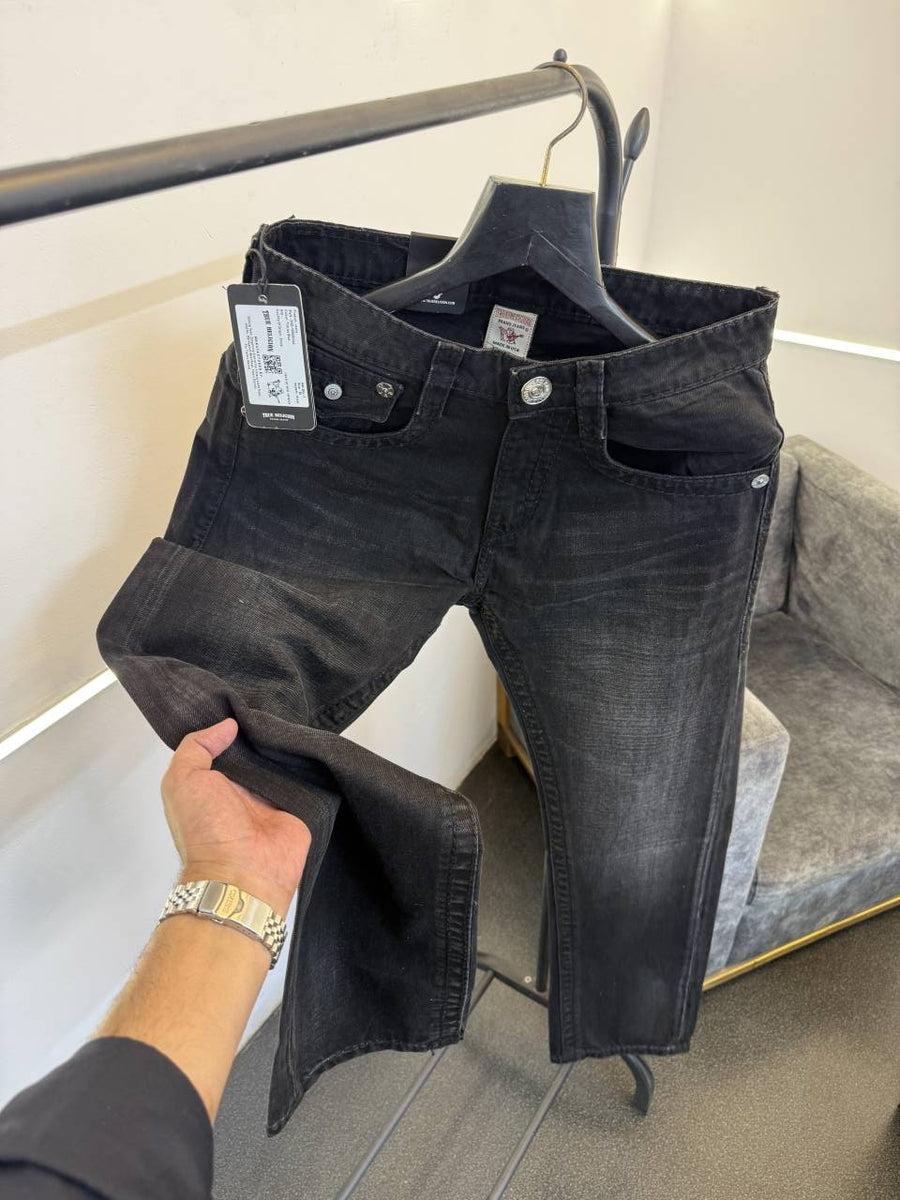 True religion imported straight fit hyperflex denim carbon black