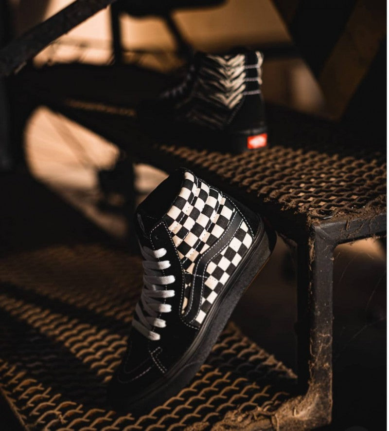Vans SK8 High Zebra n Checkerboard Sneakers