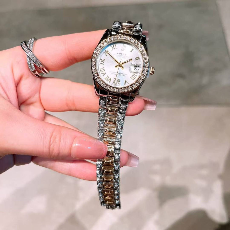 Rolex Oyester Perpetual Date Just 2Ton-Gold-White