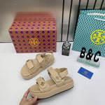 Tori Burch_Kira_leather_Platform_Sandals_For_Her_With_OG_Box_&_Carry_Bag_2020-TS_Beige